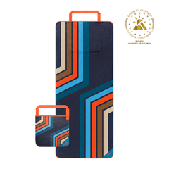 Tech Towel Tote - Midnight Retro Stripes