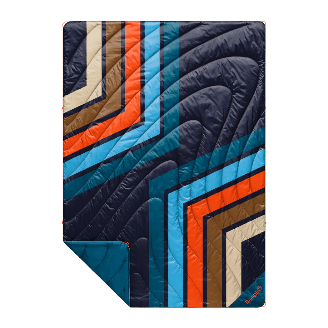 Original Puffy Blanket - Midnight Retro Stripes