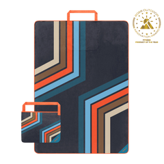 Tech Towel Tote Double - Midnight Retro Stripes
