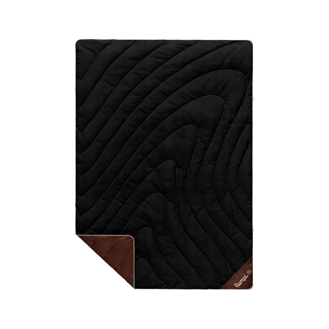 Campfire Puffy Throw Blanket - Black Mocha